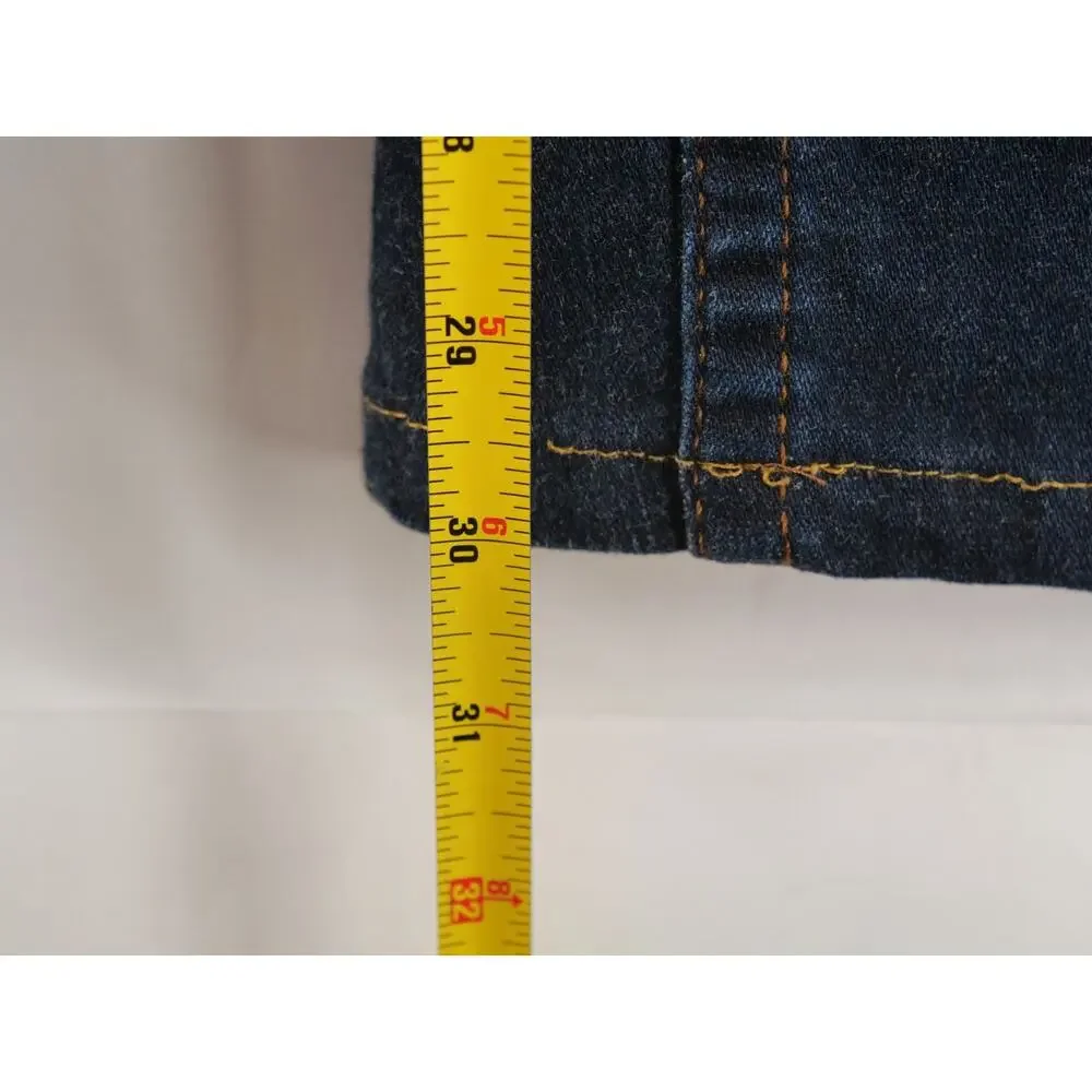 True Religion Ricky Relaxed Straight Jeans Mens 33x30 Flap Pocket Dark Wash Blue